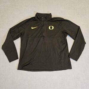Nike Dri Fit Womens XL Oregon Ducks Half Zip Pullover Athletic Jacket